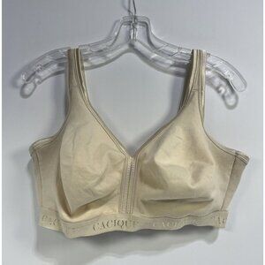 Cacique Cotton No Wire Bra 40F Unlined Full Coverage Back Smoothing
